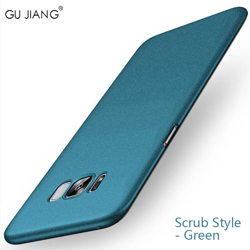 Бренд GUJIANG, Роскошный чехол с масляным рисунком, защитный чехол для samsung Galaxy S6, S7, S7 Edge, S8, S8 PLUS, Жесткий ПК, простой/скраб, чехол - Цвет: Scrub Green