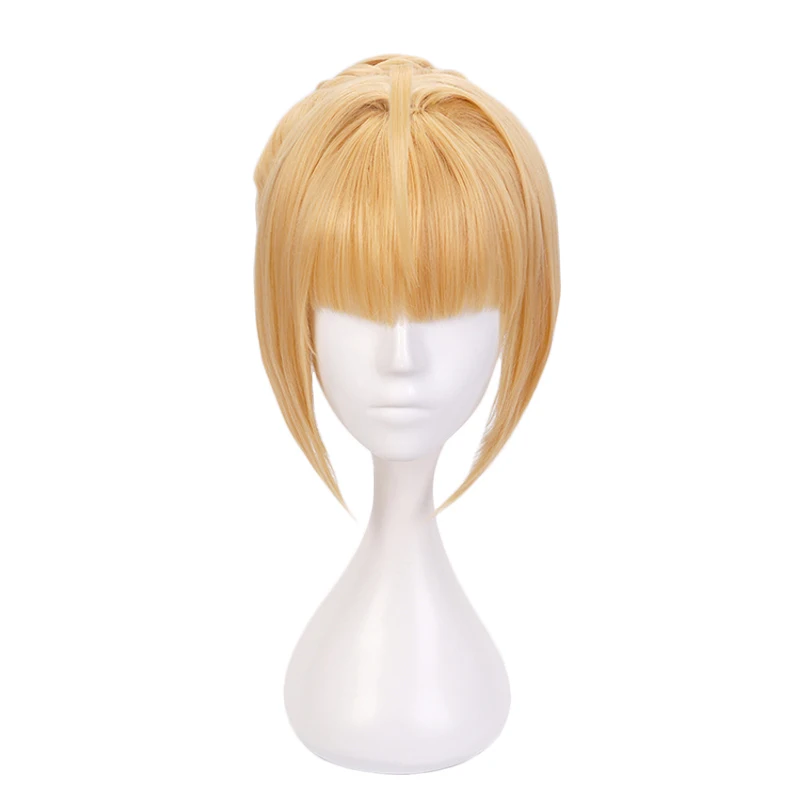 

Fate Grand Order Red Saber Nero Golden Chignon Wig Cosplay Costume Fate Extra Heat Resistant Synthetic Hair Cosplay Wigs