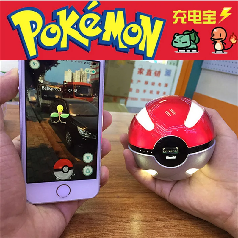 10000mah universal Pokeball Power Bank Charger for Any mobile phone Custom Game Pokemon Go Power bank With Retail Box p20