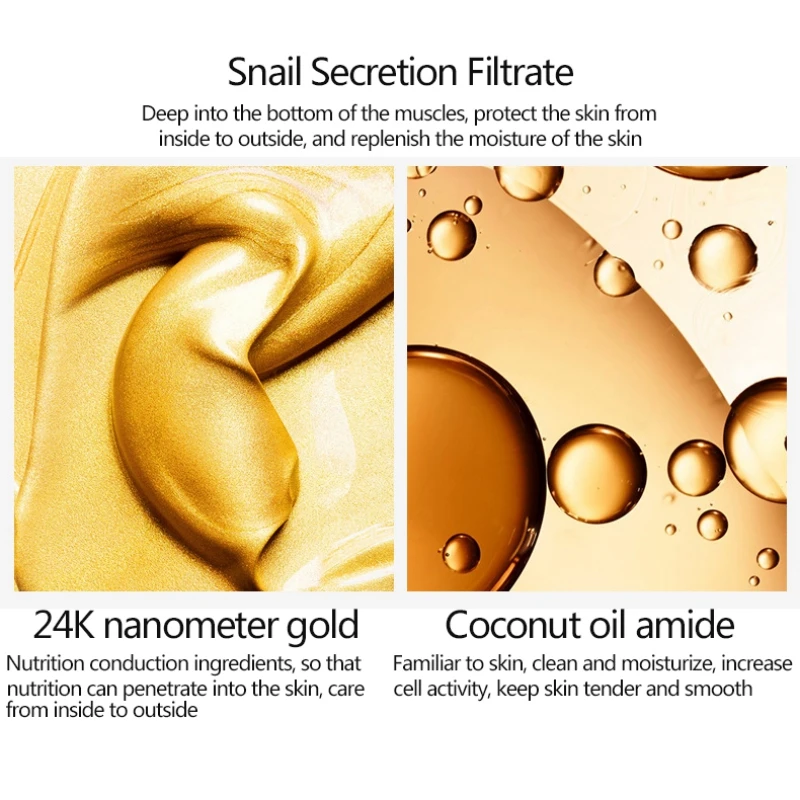 Очищающий гель 24K gold Snail Essence глубокое очищение сужение пор увлажняющий отбеливающий увлажняющий 100 г