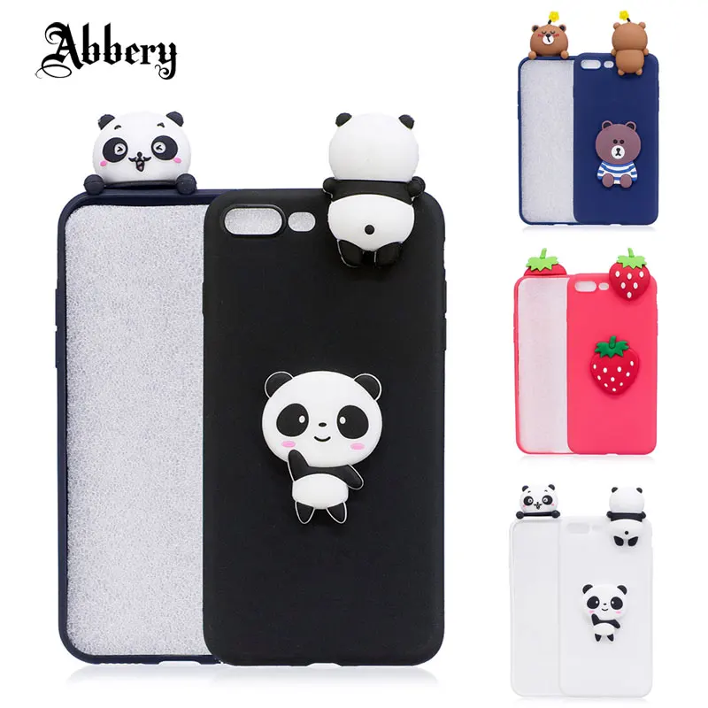 Abbery 3D милый мультяшный медведь панда Мягкий чехол для телефона iPhone 6 6s 7 8 Plus X XR XS Max