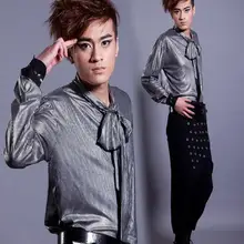 Ночные клубы Модели Европа британский стиль моды в Корейском стиле футболки с рукавами мужские Тонкий певец 1 этап улица звезда стильное платье