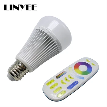 

8W 2.4G MiLight LED Bulb Wireless E27 RGBWW+ Color Temperature Dimmable 2 in 1 Smart lamp 2.4G RF Remote Controller AC85-265V