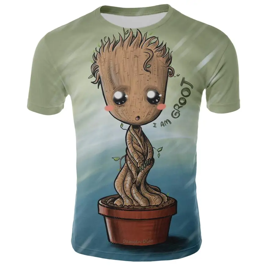 

Fashion Movie Guardian of The Galaxy 3D Printed T Shirt Men Summer Groot Tops Streetwear Unisex T-shirt Casual Tops