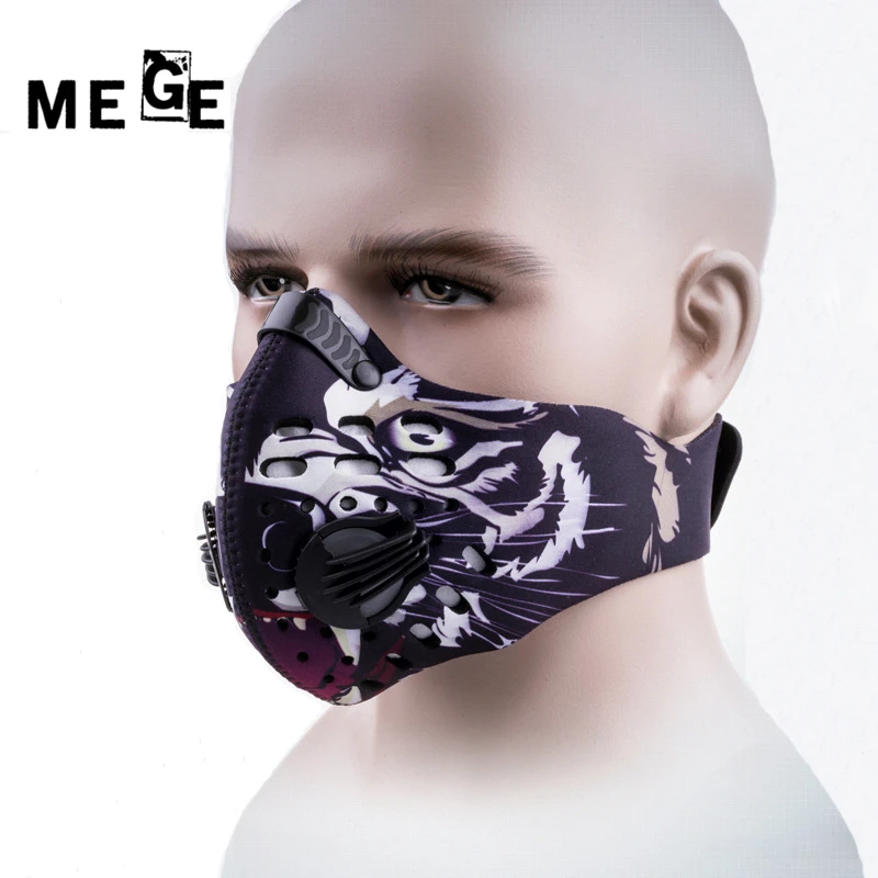 Бренд MEGE велосипедная маска для лица с фильтром Спортивная Регулируемая