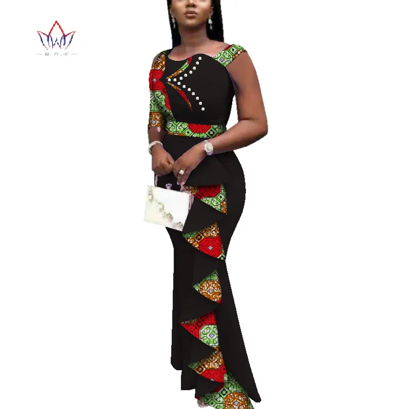 2019 летние африканские платья для женщин Дашики женский Африканский принт длиной до щиколотки длинное платье плюс размер натуральный 6xl WY3685