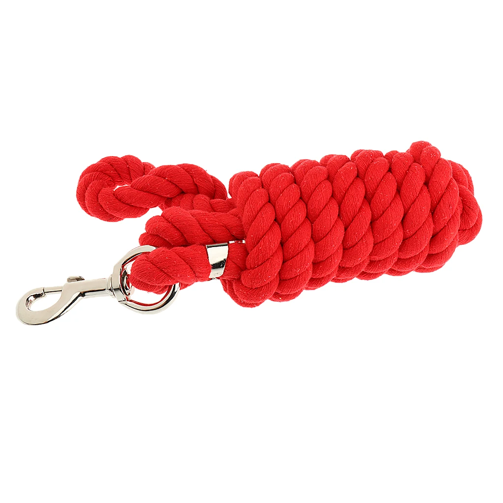 Perfeclan  Premium Horse Lead Ropes Cotton Weave Rein Halters Braided Reins 2.5 m Extra Thick Rope 