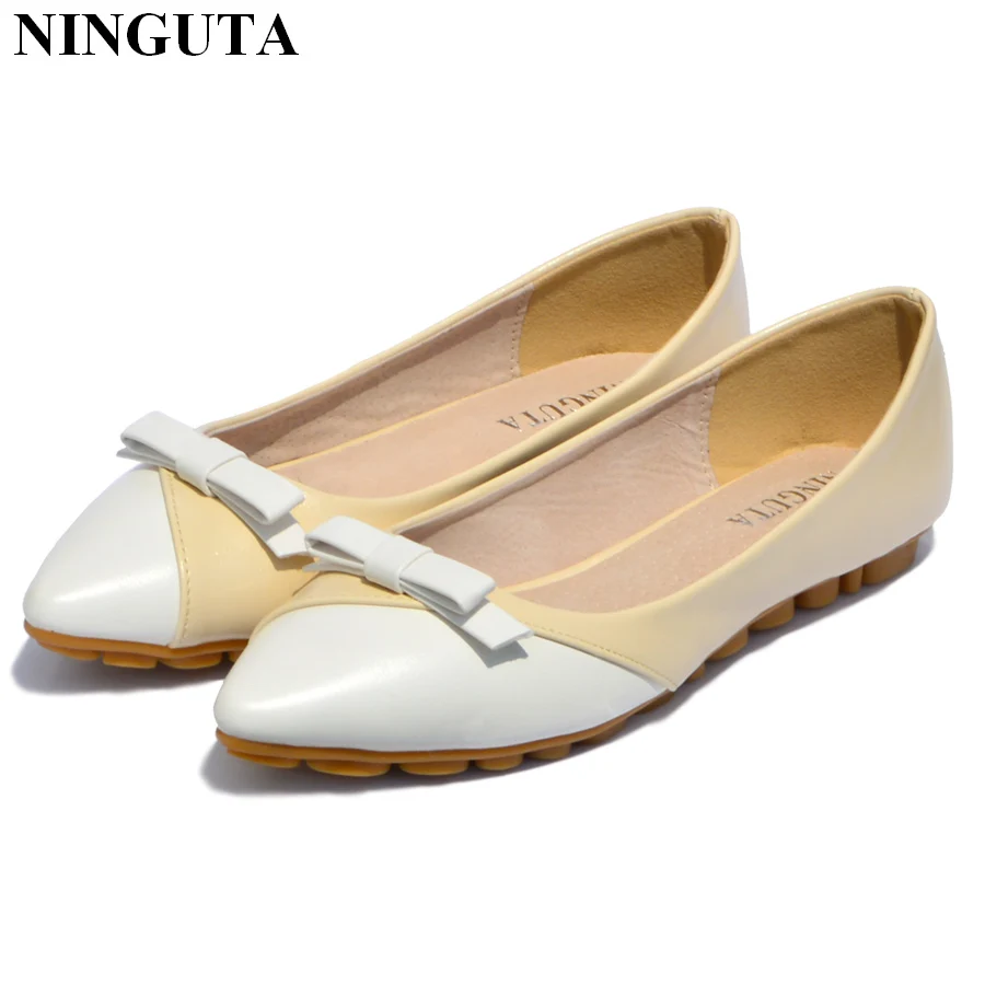 2016 new Fashion bow point toe flat shoes women ballet flats women 34