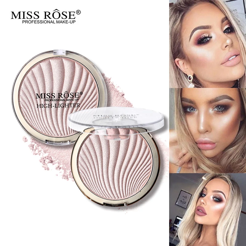 

Miss Rose Brand Natural Highlighter Makeup Palette 6 Colors Glow Illuminator Contour Glitter Highlight Make Up Powder Brighten