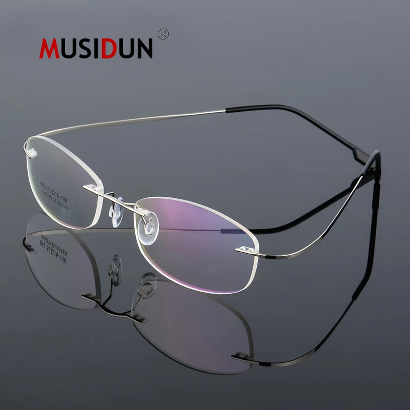 

Rimless Optical Glasses Frame Man woman Titanium Eyeglasses Frame Myopia Prescription Spectacle Frameless Q865