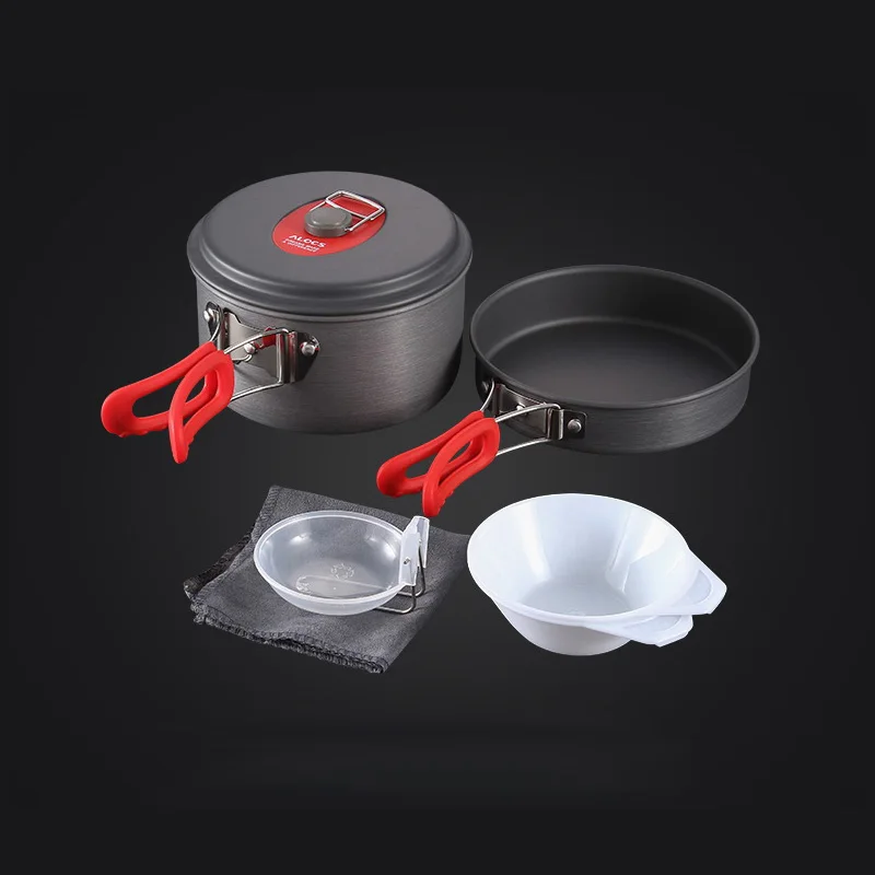 ALOCS CW-S03/C29 Сверхлегкий походный набор кухонной посуды для кемпинга инструменты для приготовления пищи набор для пикника кастрюля посуда для 1-2 человек