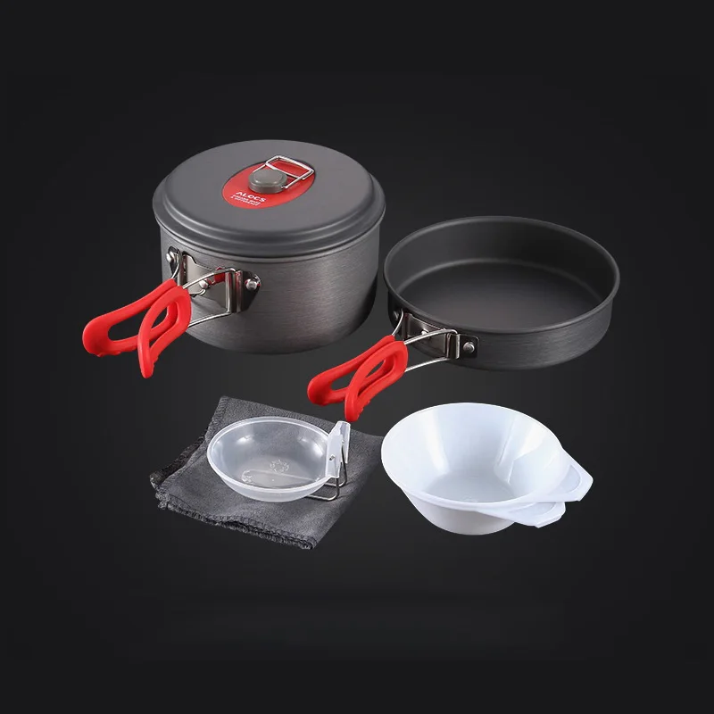 

ALOCS CW-S03/C29 Ultralight Outdoor Camping Cookware Pot Set Camp Cooking Tools Picnic Set Pot Pan Tableware for 1-2 People