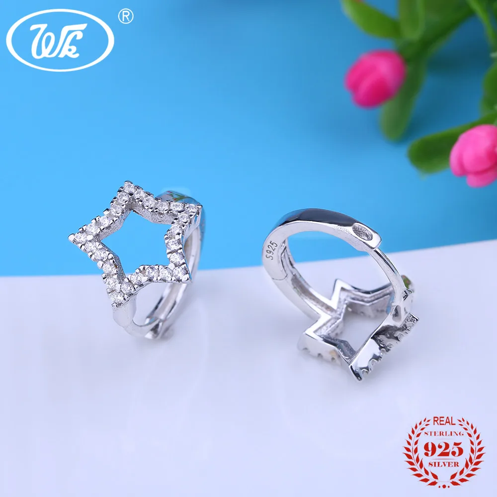 

WK Anti Allergy 925 Silver Crystal Pendant Earring Clip-On Ear Cuff Trending Clip Earrings For Women Accessories 2018 W6 ED022