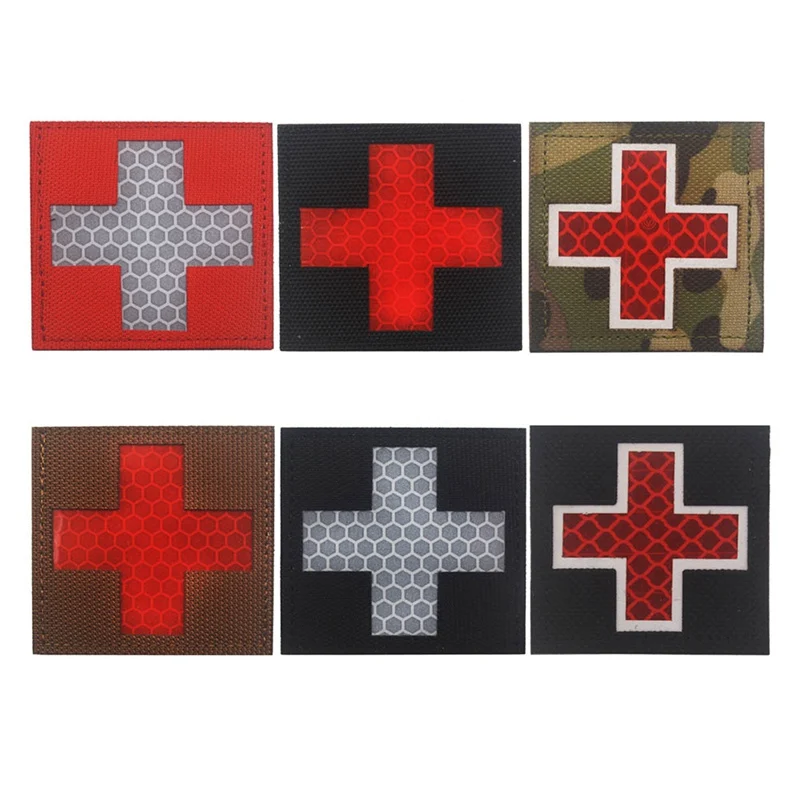 

Reflective Medic Multicolor Cross Medical Rescue IR Chapter Army Badge Tactical Morale Patches Hoop&Loop