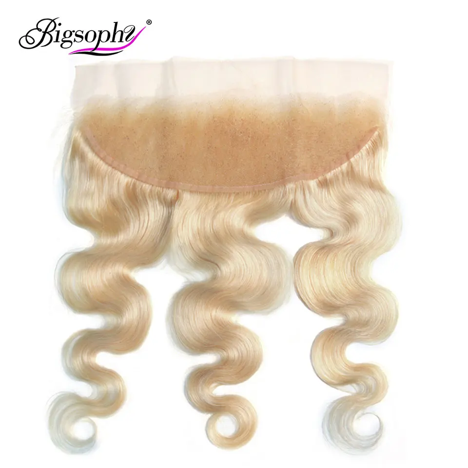 Bigsophy малазийские волосы 13x4 кружева фронтальные 613 Цвет блонд Remy человеческие волнистые волосы, для придания объема фронтальной швейцарский Lace13* 4 Кружева Фронтальные застежка
