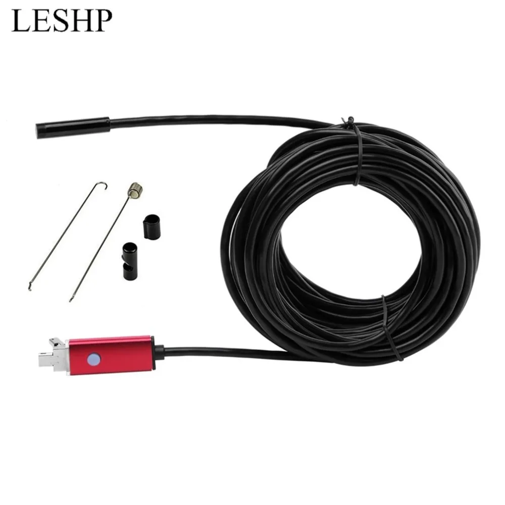 

LESHP 6 LEDs Waterproof 10M 5.5mm Phone Mini USB Video Inspection Snake Tube Pipe Camcorder Snapshot Butto For Android Phone PC