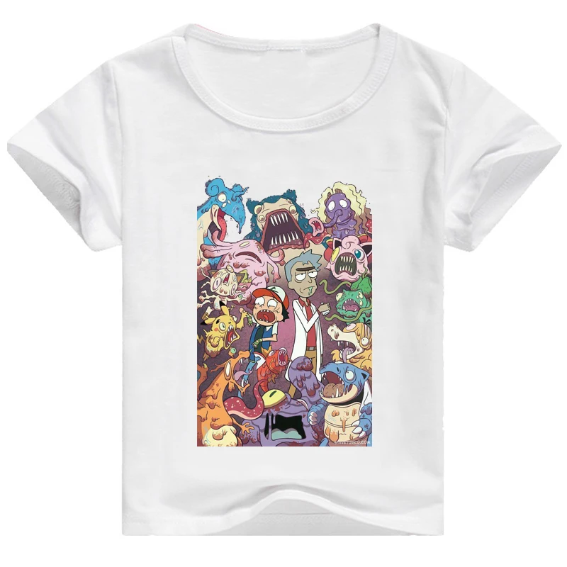 Летняя футболка для детей с принтом монстра зомби, футболка для мальчиков и девочек, топы с коротким рукавом, Детская Хлопковая одежда с круглым вырезом, детская одежда, От 2 до 9 лет