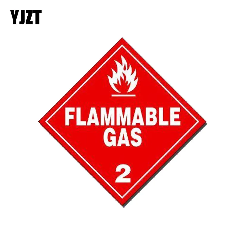 

YJZT 13CM*13CM Funny FLAMMABLE Gas Personality PVC Decal Car Sticker 12-0197