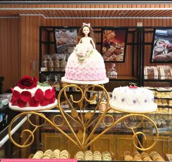 

Continental wrought iron three-layer cake rack creative multi - layer