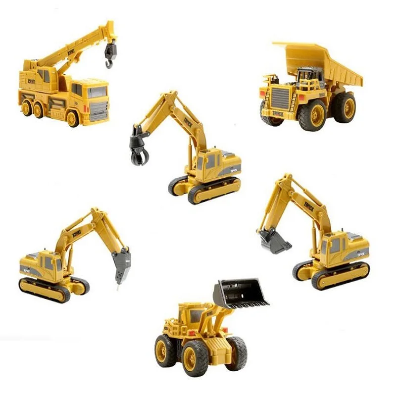 1:64 Remote Control Toys Mini Rc Constrction Truck Car Tractor Trattore Excavator Bulldozer Crane Toys Gift for Children