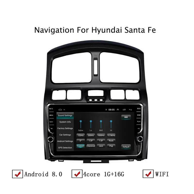 Discount NAVITOPIA 9inch Car Multimedia Player Andriod 8.1 GPS Navigation For Hyundai Santa Fe 2006 2007-2015 Autoradio WiFi USB FM AM 6