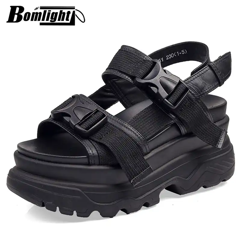 chunky platform buckle sandals