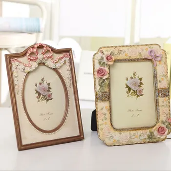 

7 Inch European Retro Photo Frame Table Wall Hanging Frame Three-dimensional Thickening High Grade Picture Frame Home Decoration