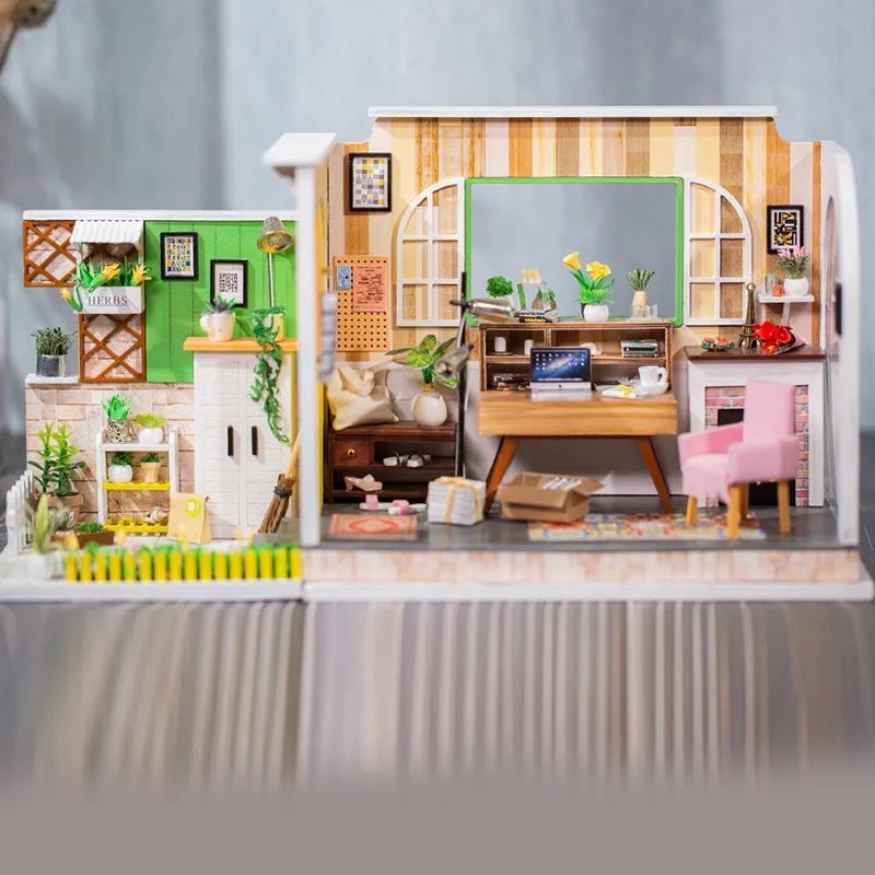 ZWX105 мини гётеборская студия diy Кукольный дом 30*12*16,2 см гётеборская студия ручной работы модель кукольного домика детские игрушки подарки