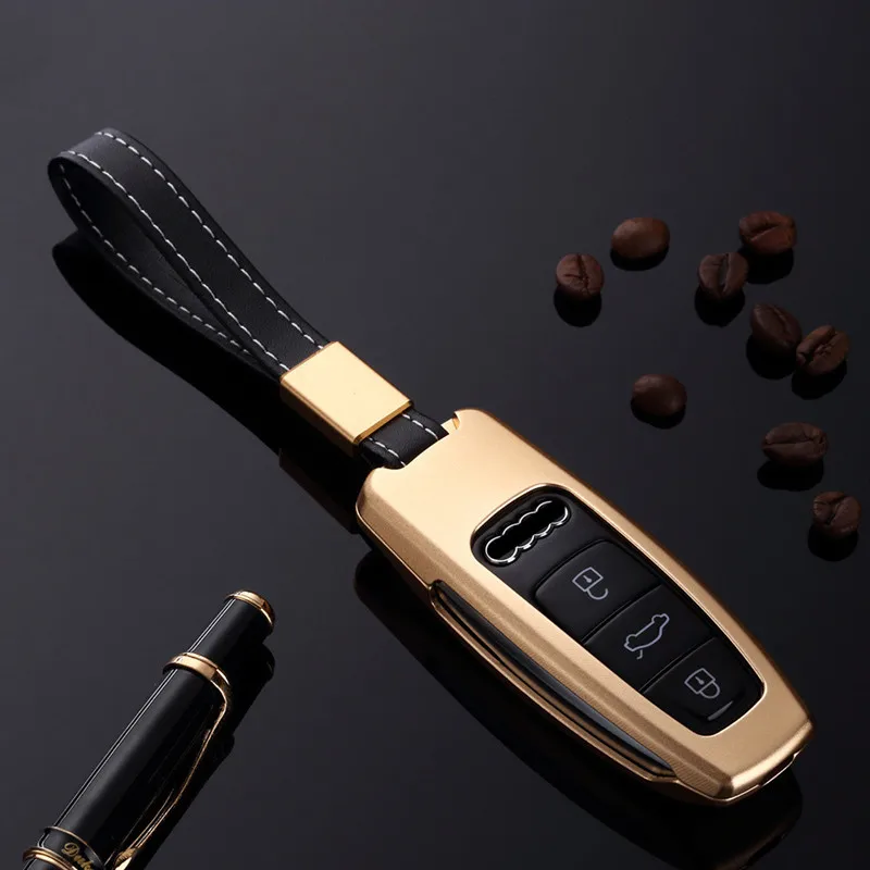 New-High-Quality-Aluminium-Alloy-Key-Cover-Case-Holder-For-AUDI-A8L-2018-FOB-Key-Pocket (2)