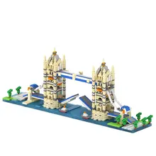 Twin Bridge Twin Towers Big Ben in London Arc de Triomphe Model Compatible LOZ Building Blocks Best Educational Toy for Children