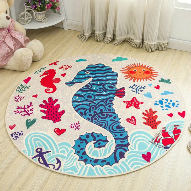 WINLIFE Round Cartoon Style Kids Carpets Anti-Skid Rugs For Bedroom/Bathroom Competer Chair Mats Cute Animals Rugs WINLIFE Round Cartoon Style Kids Carpets Anti-Skid Rugs For Bedroom/Bathroom Competer Chair Mats Cute Animals Rugs