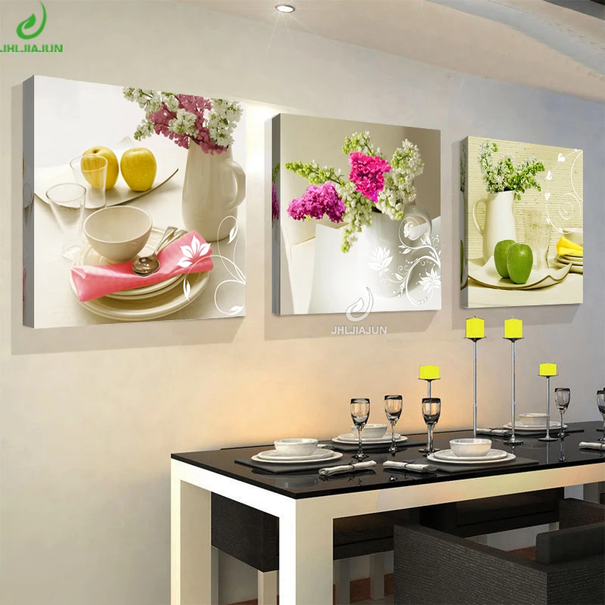 3 шт цветы картины холст печать плакат фрукты картины маслом для кухни модульное украшение дома для гостиной