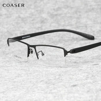 

New Big Model men reading Glasses Transparent Spectacle men Ultraligh Metal myopia glasses frame Optical Prescription Eyeglasses