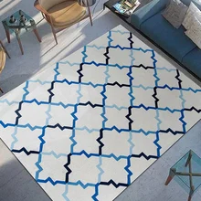 Ковер ручной работы в акриловой форме, коврики и ковры для гостиной, синий, белый, коврик, Европейский современный, для спальни, журнальный столик, диван, комната