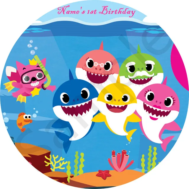 Customized Personalized Pinkfong Baby Shark Doo Doo Sticker Favors Birthday Party Decorations Kids Party Supplies Baby