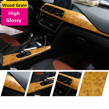 

1.24x0.3m Yellow High Glossy Wood Grain Sticky Back Self Adhesive Vinyl Film Vinyl