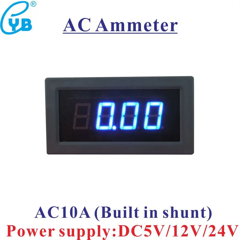 AC 10A Built in Shunt Current Meter Current Indicator 3 1/2 LED Digital