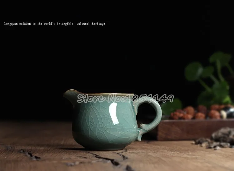 Китайский Longquan Celadon имитированный античный глазурь Handmae Fair кружка 150 мл Justice Cup чай горшок точки чайная посуда Чайный набор кунг-фу