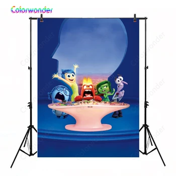 

Inside Out Movie Poster Photo Background Riley Joy Anger Sadness Disgust Table Blue Stage Custom Photography Studio Background