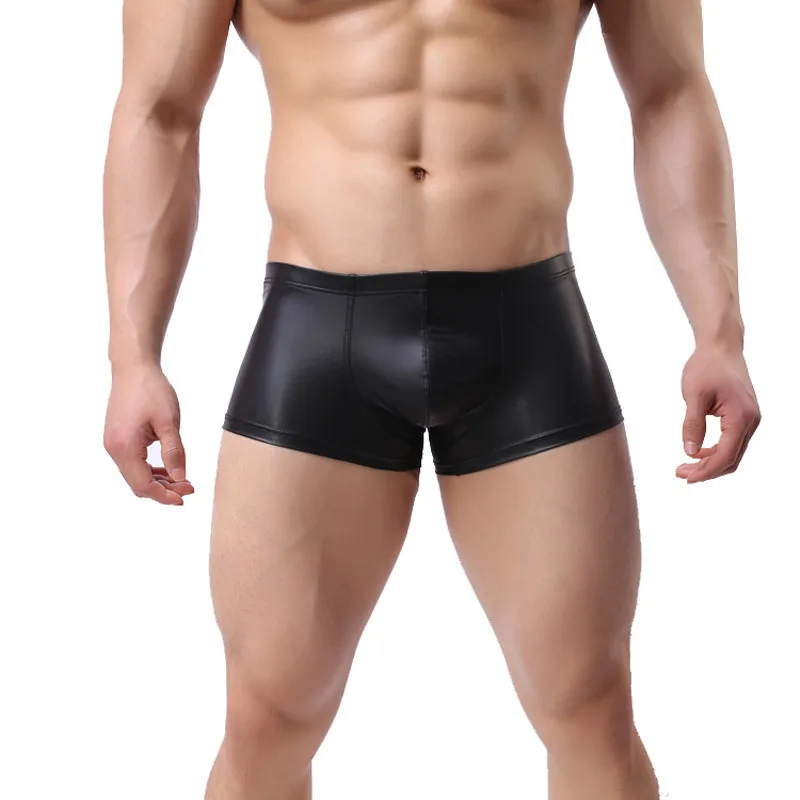 

Leather Sexy Boxers Shorts Underpants Men Boxers Homme Calzoncillos Mens Boxer Hombre Man Underwear Unterhosen Panties Male