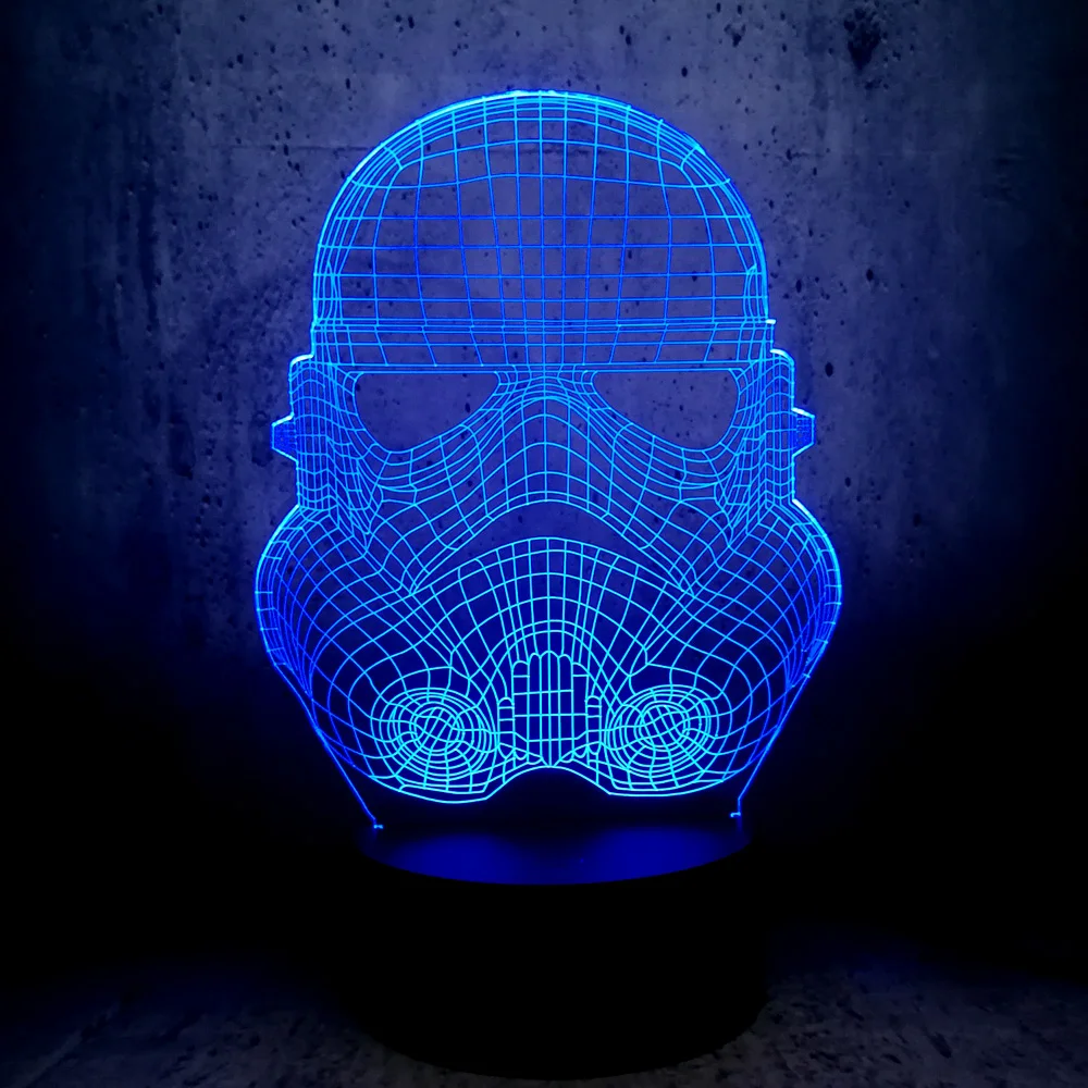 3D ночник Звездные войны штурмовик фигура светодиодная USB лампа градиент лава