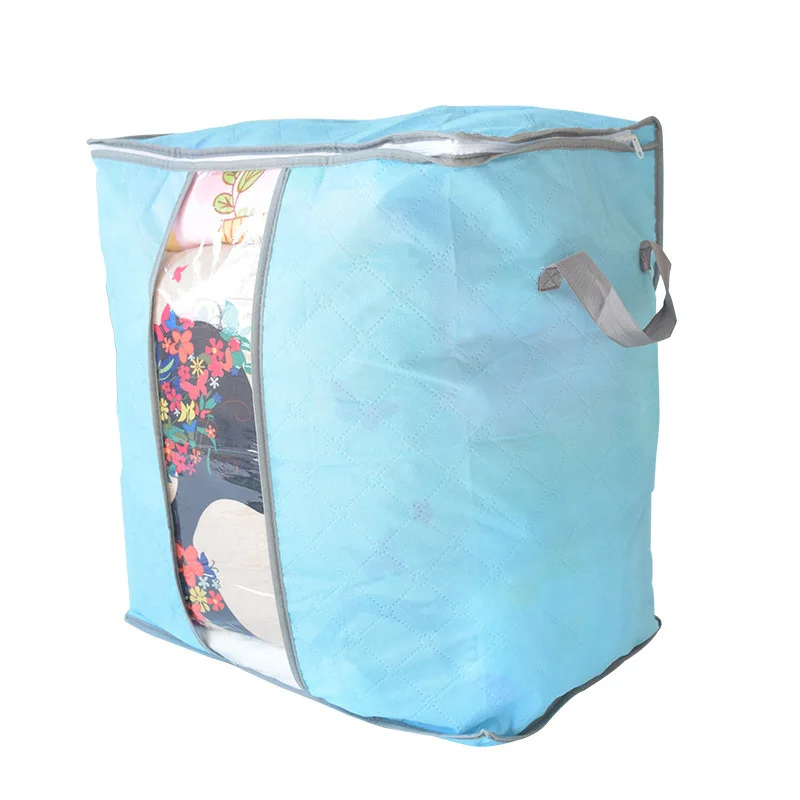Складной Хлопок нетканые ткани сумки для хранения стеганых одеял хлопок Органайзер Домашний для хранения Анти-пыль шкаф тканевая сумка - Цвет: color 2