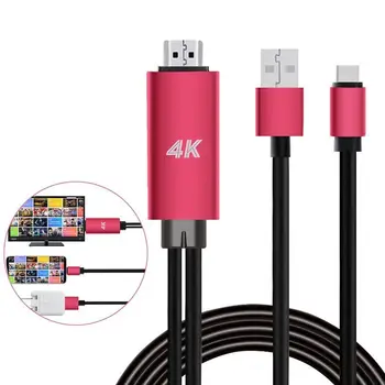 

Ultra HD 2 in 1 Type-C to HDMI 4K Cable HDTV TV Digital AV Adapter USB C Converter For Android Samsung Huawei LG G5 HDMI Cables