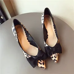 

Women's shoes 2018 new fashion women's shoes sexy leopard stiletto heel with shallow mouth single shoes bow fashion