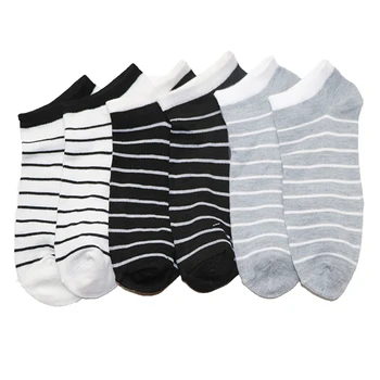 

5Pair Lot Womens Short Socks Low Cut High Quality Boat Socks Invisible No Show Socks Art 3D Printed Stripe Ankle Sock For Women