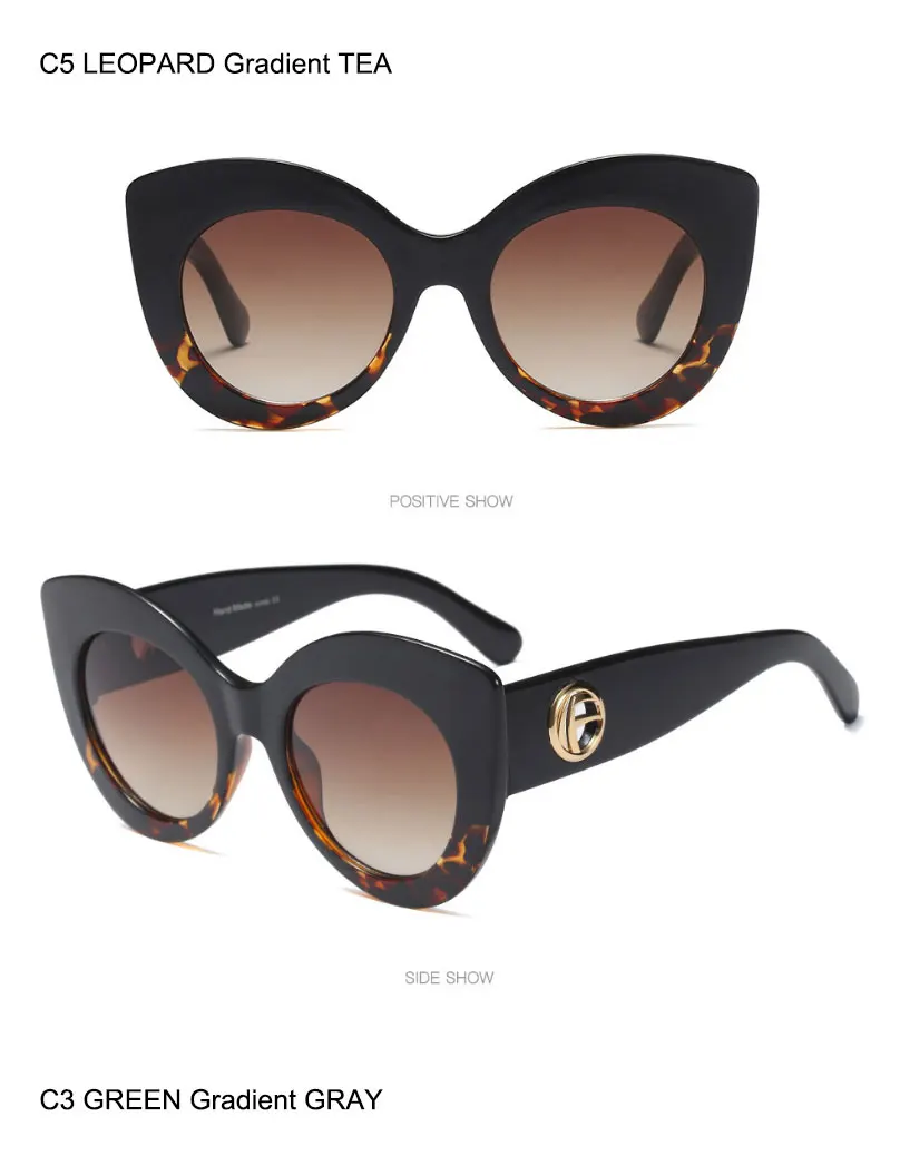 SIMPRECT 2019 большой кошачий глаз большие женские очки ретро черный Cateye Солнцезащитные очки топ Брендовая Дизайнерская обувь Винтажные