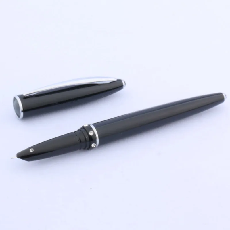 

Silver black metal pen piece student popular paste Diamond design gift Fountain Pen