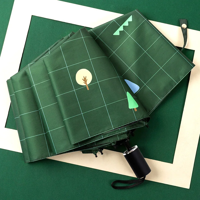

Fully automatic umbrella folding goddess three-fold ins is a retro sun umbrella for both rain and sunshine