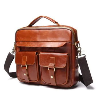 

hot sale men's messenger bags 100% natural genuine leather handbags Famous brand men fashion casual shoulder bags for computer