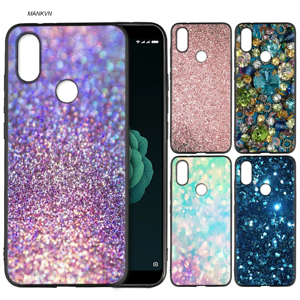 

Silicone Soft Case Cover for Xiaomi A2 Lite A1 Redmi S2 Note 5 Plus 6 6A 4 4X Pro Poco F1 Glitter Crystal Sequins